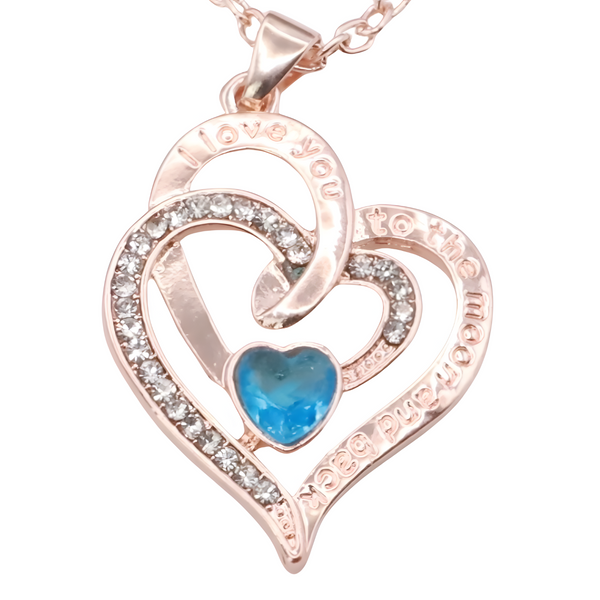 18K Gold Plated Heart Shaped Pendant Necklace for Women Zinc Alloy Romantic B313