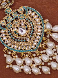 Elegant Bollywood Inspired Gold Kundan Earrings - Traditional Indian Jewelry 225