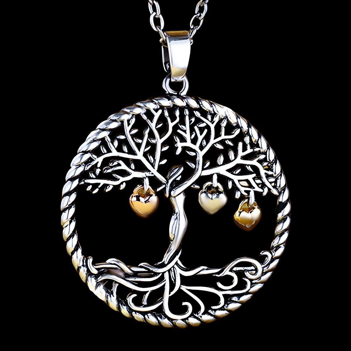 Tree Of Life Pendant Necklace-Copper Metal Family Tree Necklace Zirconia 1132