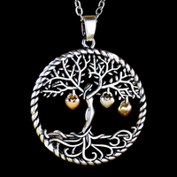 Tree Of Life Pendant Necklace-Copper Metal Family Tree Necklace Zirconia 1132