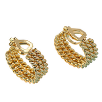 Chunky Twisted Rope Clip-On Earrings for Women - Non-Pierced C-Shaped Retro 641