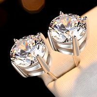 Classic Round Stud Earrings for Women – Sparkling Cubic Zirconia Solitaire 1008