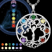 Zinc alloy metal pendant with silver tone finish and seven rainbow crystals 1064