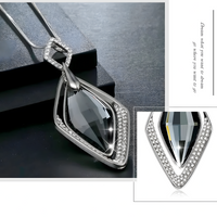 Water Drop Pendant Necklace for Women – Zinc Alloy Statement Sweater Chain 1214