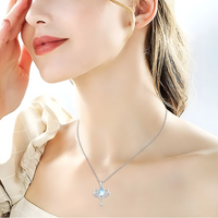 Lotus Moonstone Pendant Necklace   Pendant with Simulated Moonstone Centre  1255