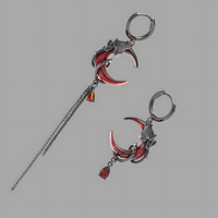 Gothic Red Moon Drop Earrings for Women – Neo-Gothic Asymmetrical Design B50