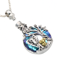 Memorial Necklace – Stainless Steel Crystal Elephant Pendant Ash Urn Locket B262