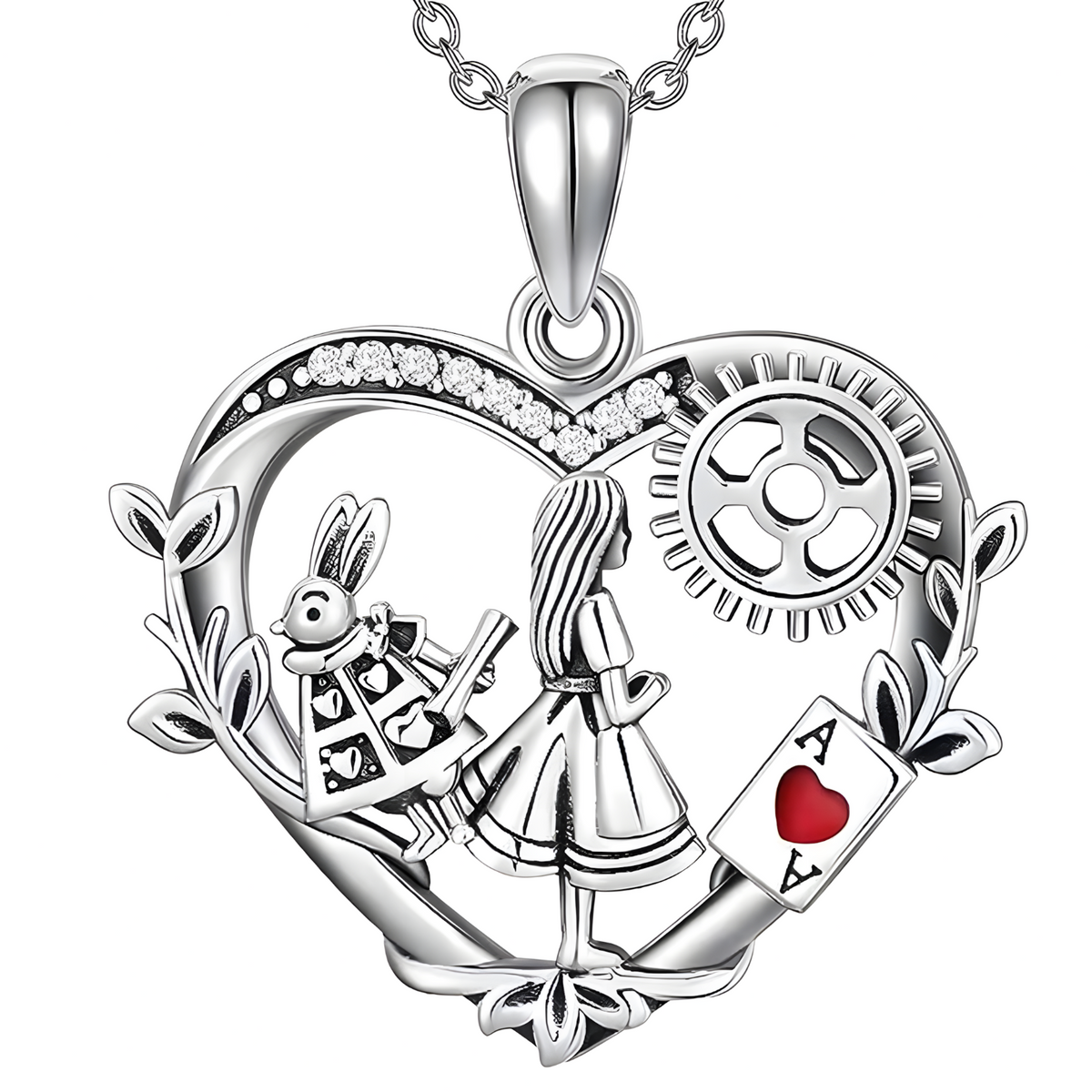 Metal Copper Zinc Alloy Heart Pendant Necklace – Classic Geometric Design 1115