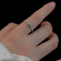 Sterling Silver Adjustable Fidget Ring for Women & Girls Anxiety Relief Bead 486