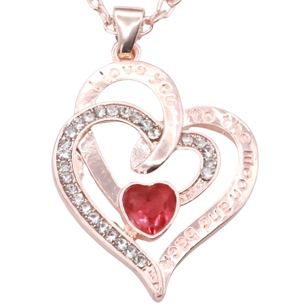 18K Gold Plated Zinc Alloy Crystal Rhinestone Channel Set Heart Statement B308