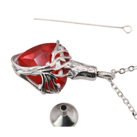 Heart Tree of Life Urn Necklace Crystal Funnel Filler 316L Stainless Steel B217