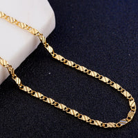 18K Gold Plated Chain Necklace, 2mm Wide, Adjustable Eco-Friendly Material 440