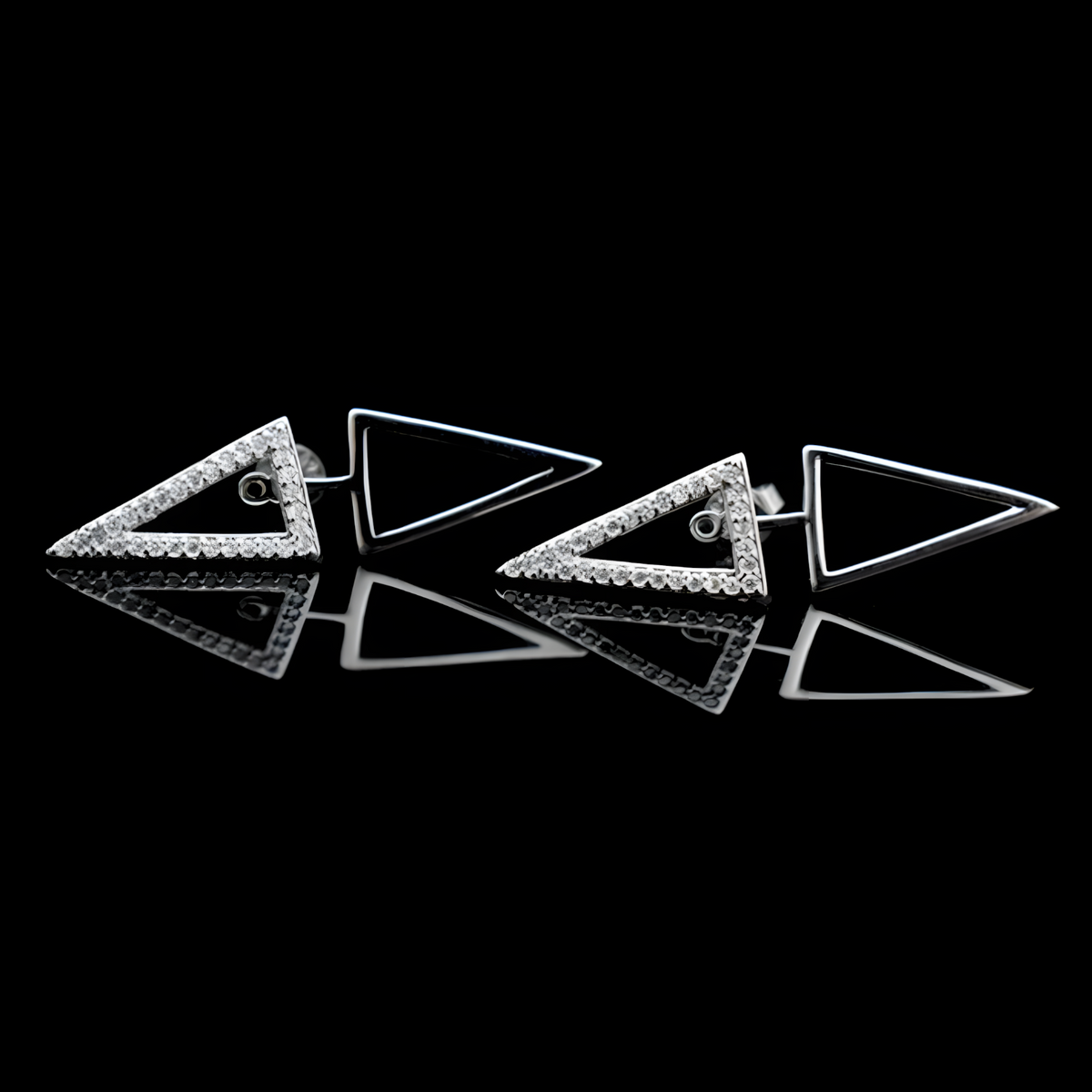 925 Sterling Silver V-Shaped Dangle Earrings Trendy Geometric Drop Earrings 307