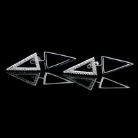 925 Sterling Silver V-Shaped Dangle Earrings Trendy Geometric Drop Earrings 307