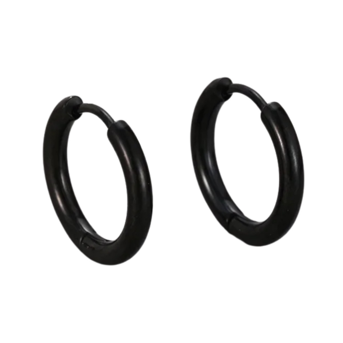 Silver-Plated 925 Round Huggie Hoop Earrings Women - Minimalist Thick Hoops 934