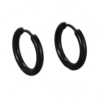Silver-Plated 925 Round Huggie Hoop Earrings Women - Minimalist Thick Hoops 934