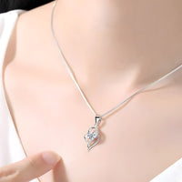 Sterling Silver Heart Necklace for Women – Real 925 Pendant with AAA Cubic 287