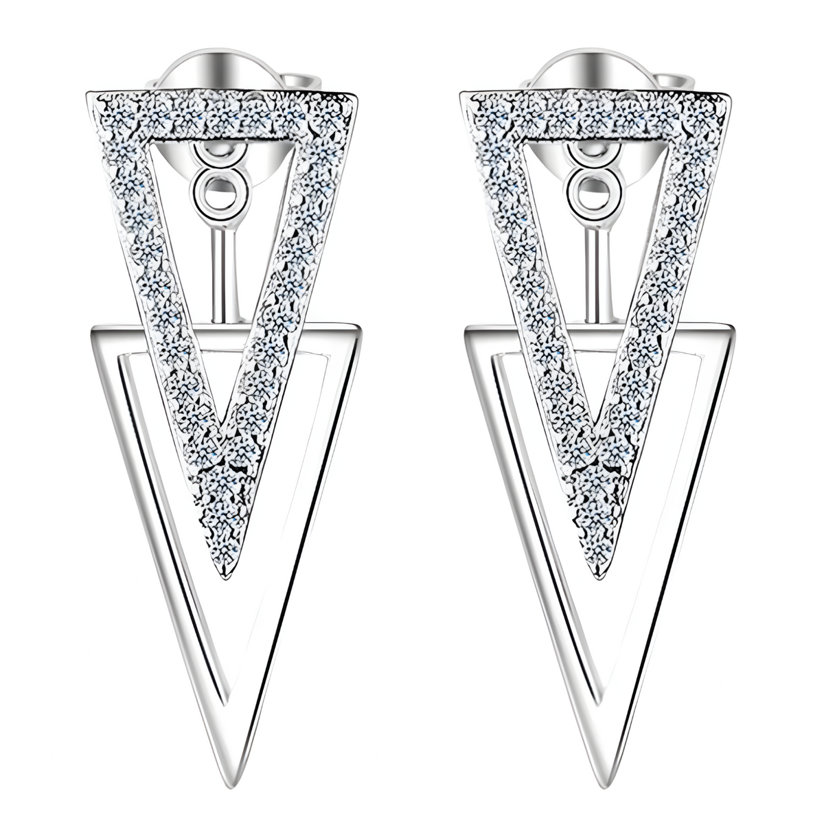 925 Sterling Silver V-Shaped Dangle Earrings Trendy Geometric Drop Earrings 307
