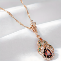 Unified Jewellery Arabian Alloy Crystal Pendant Necklace Gold-Tone Geometric 580