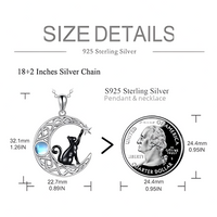 Crescent Moon Cat Necklace Women – Silver-Tone Zinc Alloy Celtic Knot Moon 1080
