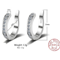 925 Sterling Silver CZ Ear Cuff, No Piercing Crystal Ear Climber, Zirconia 330