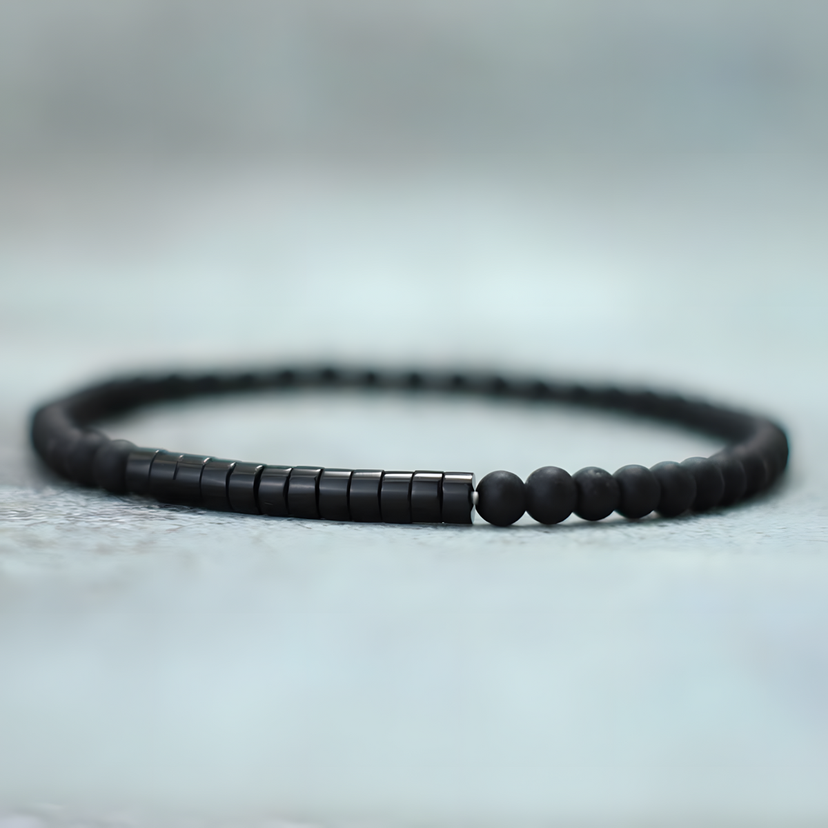 Obsidian & Emperor Onyx 4mm Bead Bracelet for Men Women, Healing Meditation B127