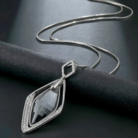 Water Drop Pendant Necklace for Women – Zinc Alloy Statement Sweater Chain 1214