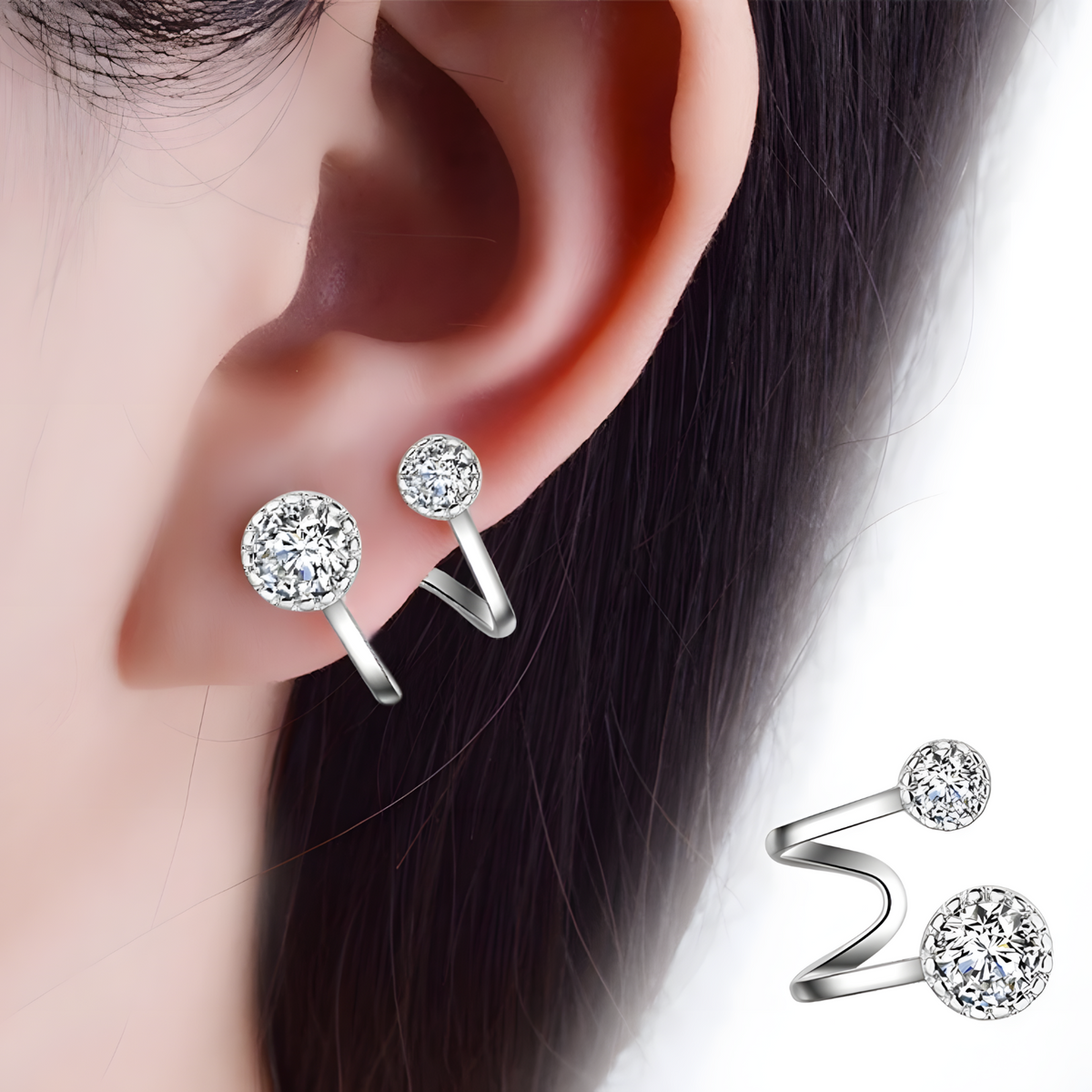 Unified Jewellery Sparkling Cubic Zirconia Circle Drop Earrings for Women 359