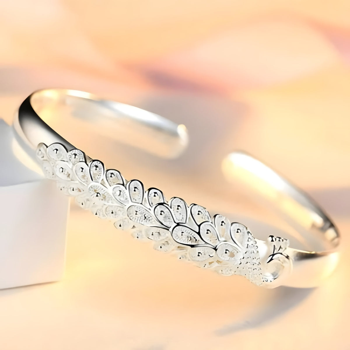 Unified Jewellery Polished 925 Sterling Silver Rhodium Plated Round Bracelet 400
