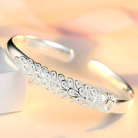 Unified Jewellery Polished 925 Sterling Silver Rhodium Plated Round Bracelet 400