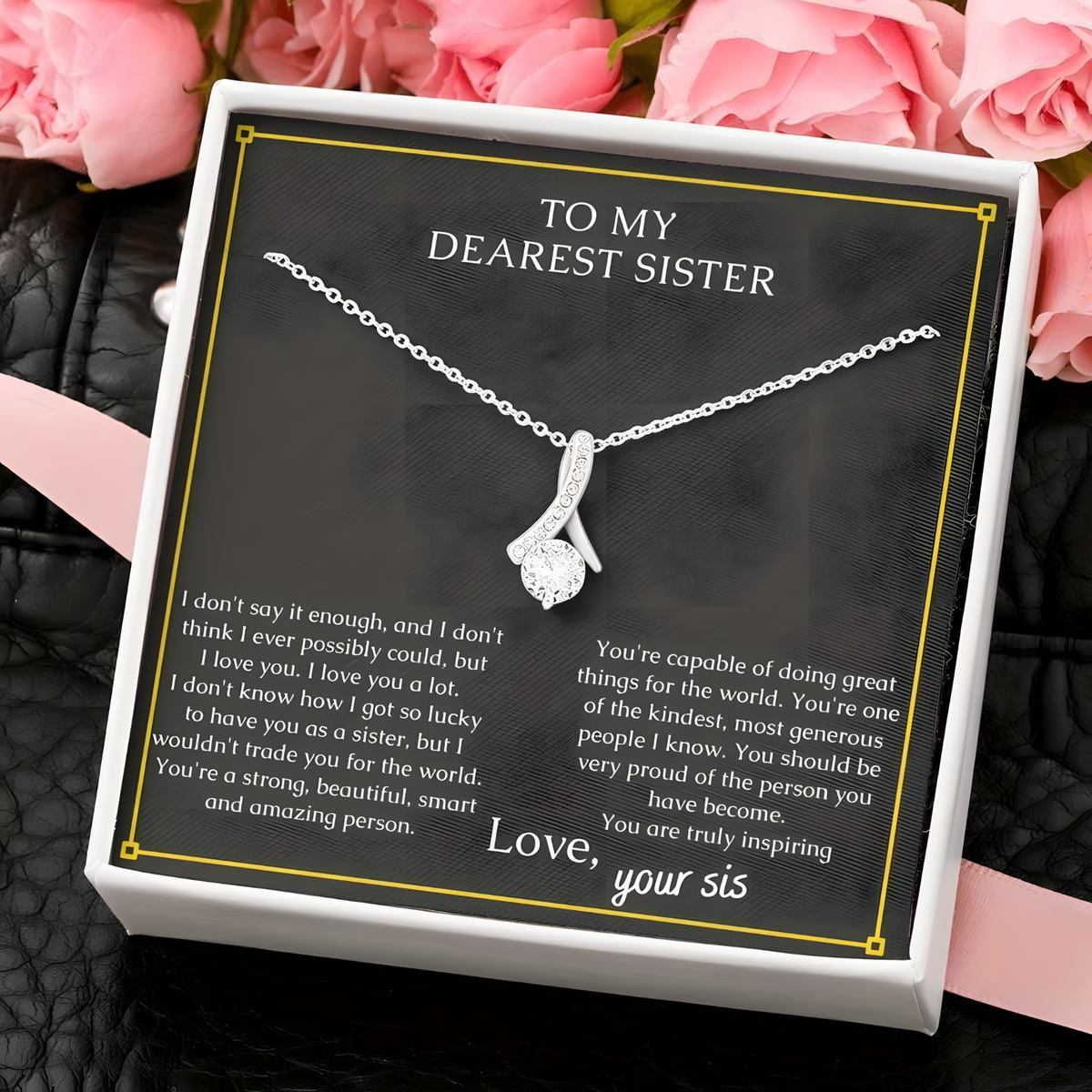 'My Bestie' Heart Necklace, Sterling Silver & Cubic Zircon B190 With Card NO BOX