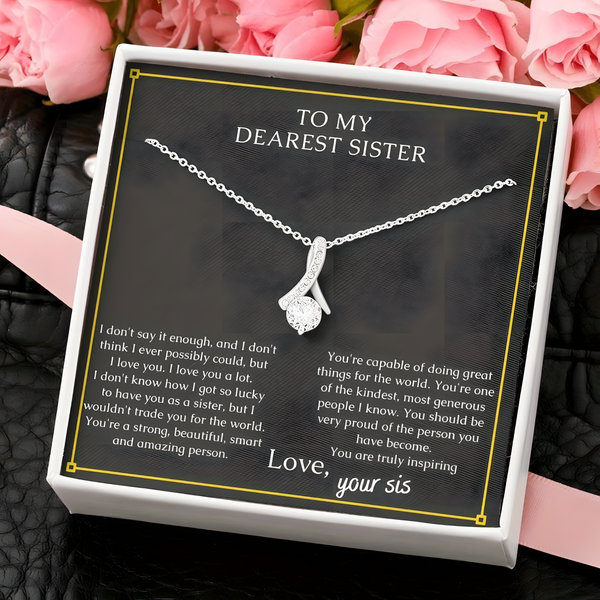 'My Bestie' Heart Necklace, Sterling Silver & Cubic Zircon B190 With Card NO BOX