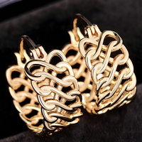 Chunky Gold Hoop Earrings for Women Real Copper Alloy Chain Design 2 cm/0.7 748