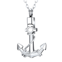 Navigation Keepsake Jewelry Stainless Steel Anchor Cremation Urn Pendant B180