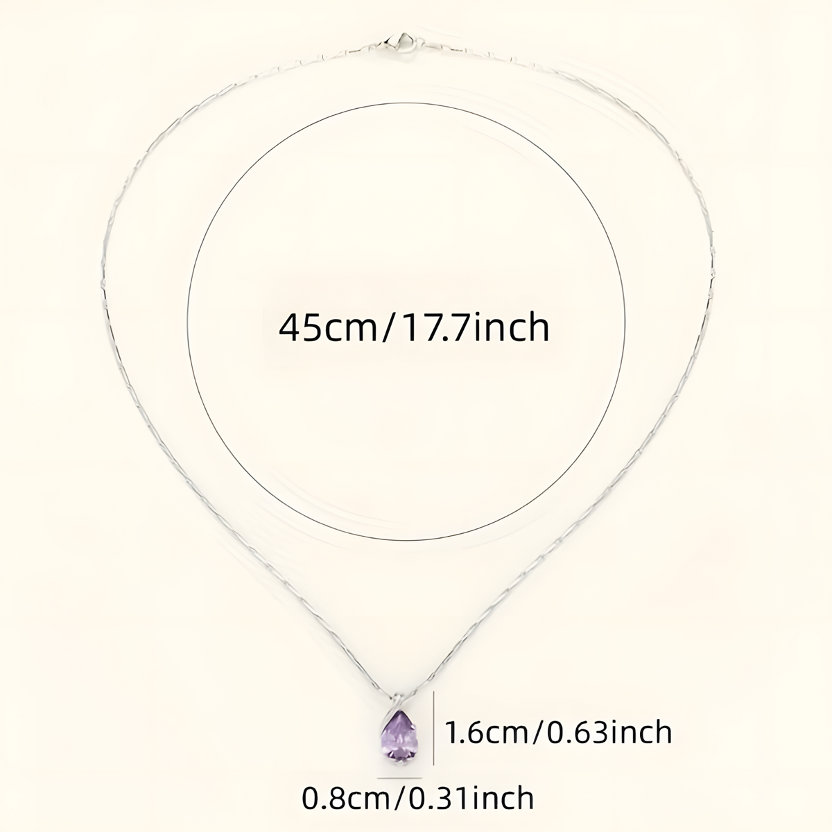Luxury Pear Copper Alloy Cubic Zirconia Pendant Necklace for Women 582
