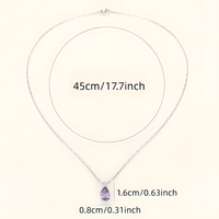 Luxury Pear Copper Alloy Cubic Zirconia Pendant Necklace for Women 582