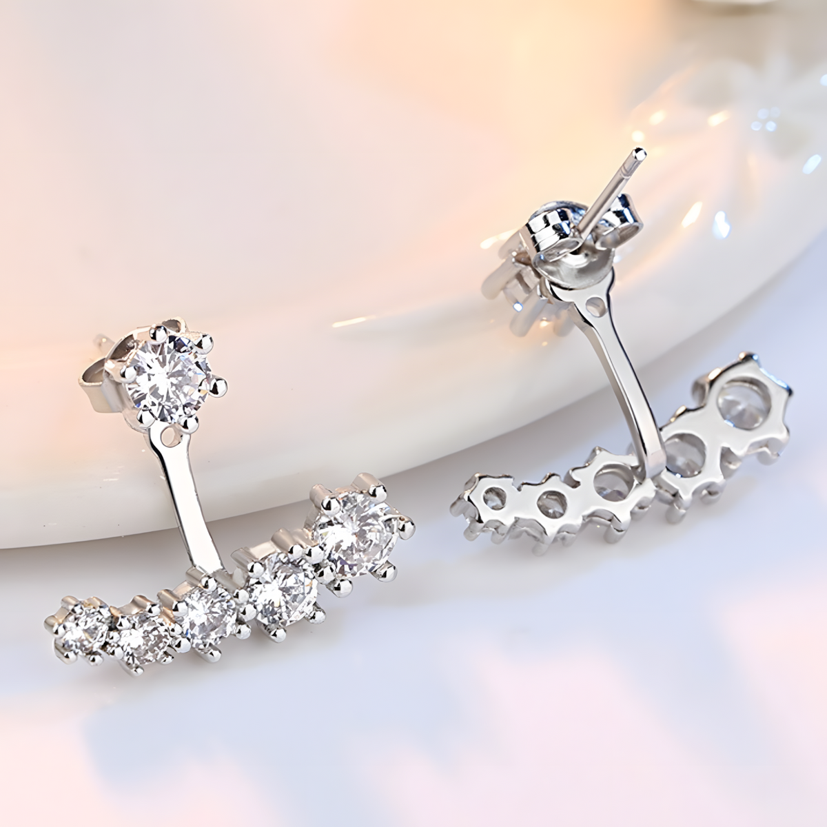 Multi-Stone CZ Stud Earrings for Women – Sparkling Cluster Design with Cubic 952
