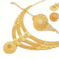5-Piece Traditional Bridal Jewellery Set: Earrings, Necklace, Bracelet, Ring 109
