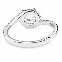 Women's Elegant Adjustable Zircon Halo Ring, Round Brilliant Engagement 1634