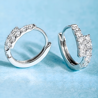Huggie Hoop Earrings for Women: Dainty Dazzling Cubic Zirconia Cluster 653