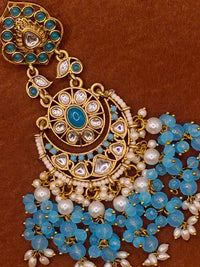 Elegant Bollywood Inspired Gold Kundan Earrings - Traditional Indian Jewelry 205