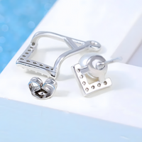 Silver Plated Cubic Zirconia Drop Earrings - Elegant and Lightweight Dangle 304