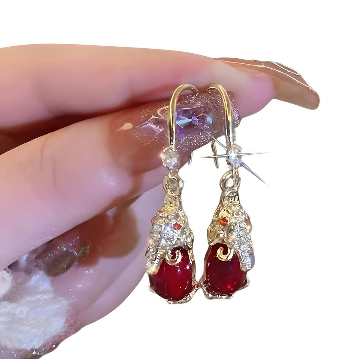Gold Dangle Earrings Elegant Animal Dangle Earrings Ear Clip Charm for Women 578