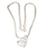 925 Silver-Plated Alloy Heart Pendant Necklace Women – Textured Double-Heart 855