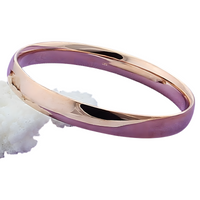 925 Sterling Silver Polished Bangle Bracelet Women Classic 397_1 (Gold color)