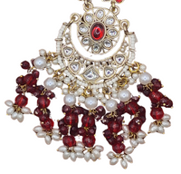 Elegant Bollywood Inspired Gold Kundan Earrings - Traditional Indian Jewelry 204