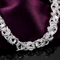 Fancy Link Bracelet For Women - Polished Woven Chain Bracelet With Lobster 1740