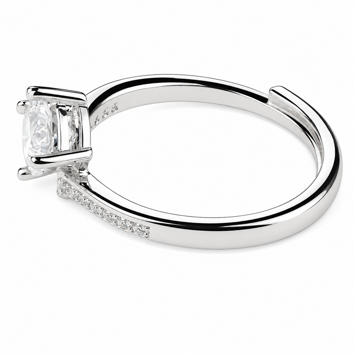Twisted Pave Engagement Ring For Women Round Brilliant Cut Zircon Solitaire 1606