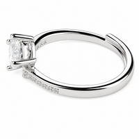Twisted Pave Engagement Ring For Women Round Brilliant Cut Zircon Solitaire 1606