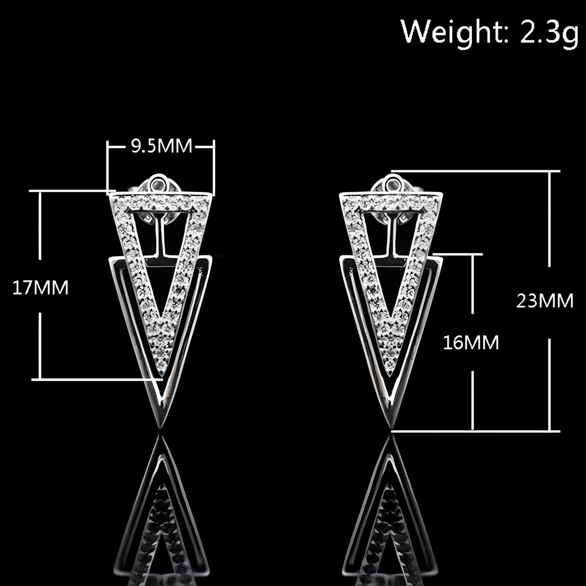 925 Sterling Silver V-Shaped Dangle Earrings Trendy Geometric Drop Earrings 307